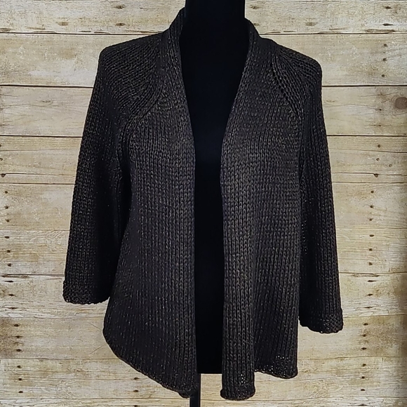 Eileen Fisher Metallic Cardigan Sweater 